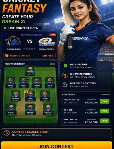 Come (come app) fantasy cricket & matchday visual 3